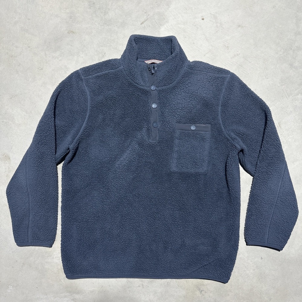 The Normal Brand Deep Pile Men's XL Sherpa Fleece 1/4 Zip Snap Jacket Sweatshirt